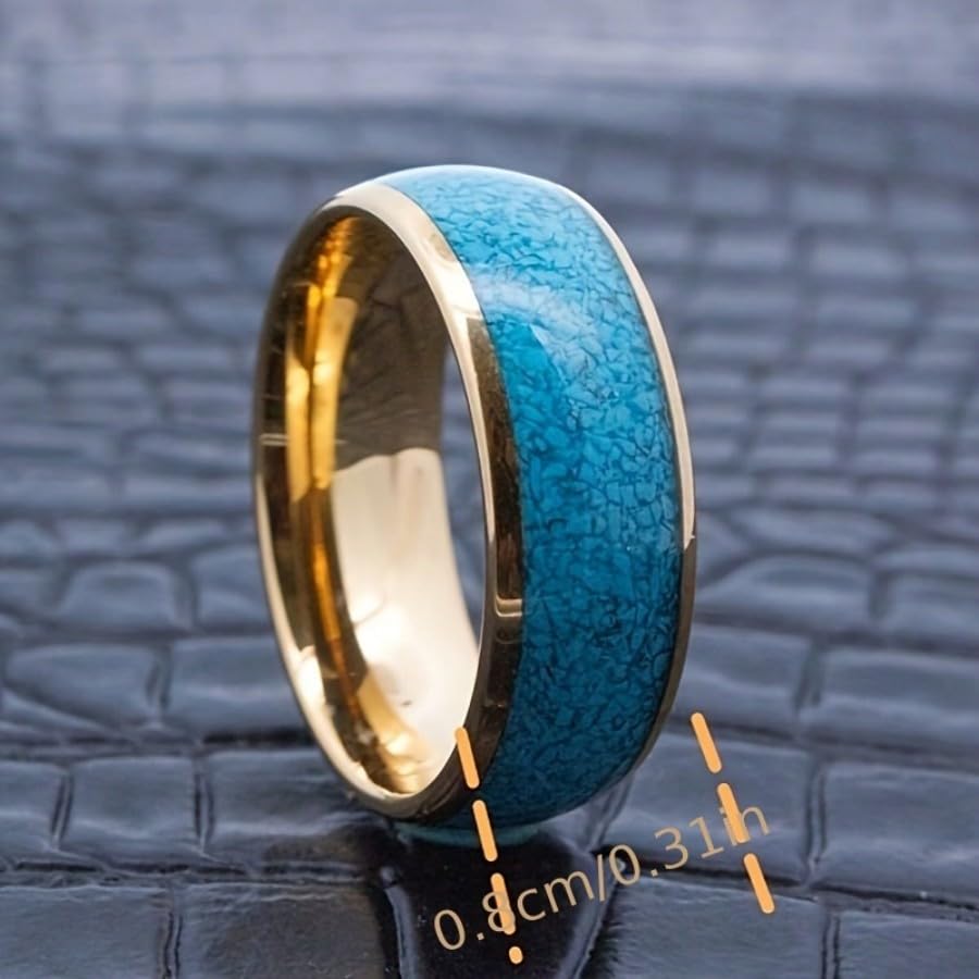 Engagement Rings for Women Chunky Gold Promise Rings Moissanite Stackable Knuckle Bohemian Turquoise Jewelry3