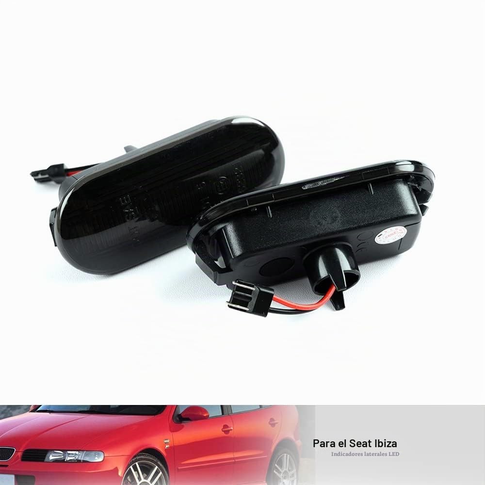 Luz LED de marcador lateral compatible con Seat Ibiza 6J ST Leon Arosa Mii Cordoba Citigo Luz de señal de giro secuencial dinámica Luz intermitente lateral 2 piezas Lente ahumada