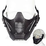ATAIRSOFT Tactical Half Face Mesh Maske Fit Schnelle Helmschiene für Airsoft Jagd Paintball CS Spiel BB Gun Shooting Black