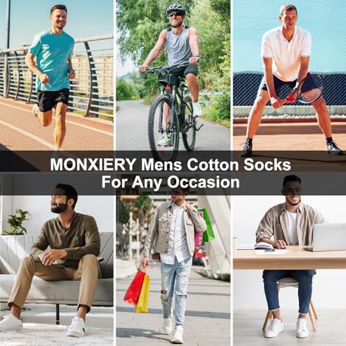 Mens 100% Cotton Ankel Socks, Athletic Cushioned Performance Running Moisture Wicking Breathable socks 7