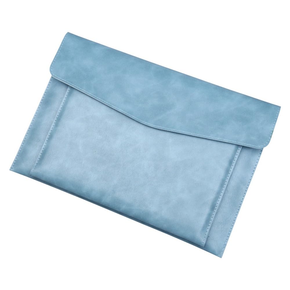 PU-Leder A4 Dokumententasche Dateiordner Doppelschicht Blau 337x235mm 2er-Pack