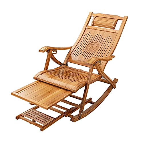 Genérico Sillas reclinables para Patio, Silla reclinable para Exteriores, Mecedora de bambú, sillón reclinable, Tumbona reclinable Relajante, Silla de Gravedad Cero, tumbonas de Madera (Col