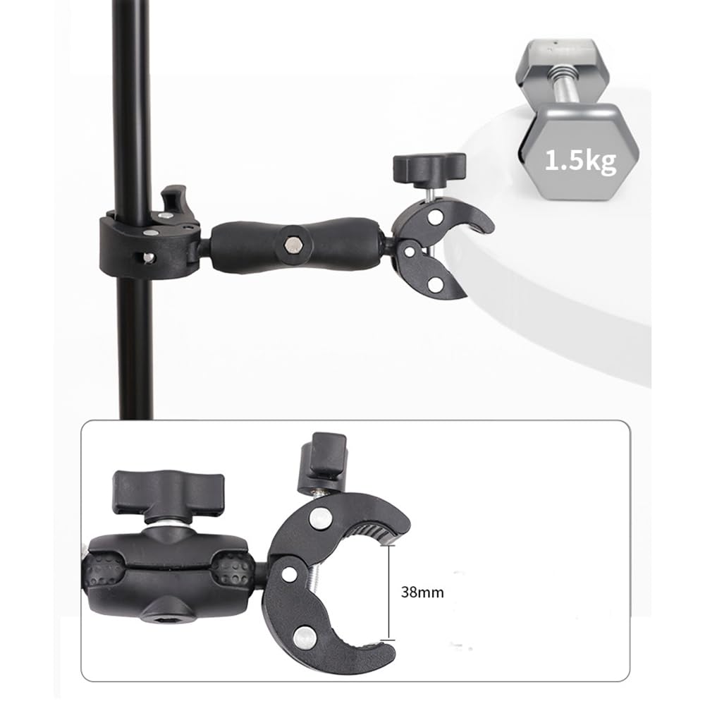 NEWFUN Support Camera, Accessoire pour insta360 x5, Kit Moto pour insta360 x4,X3,X2,Rotation à 360 degrés, Double Pince, Double Stabilité, Support Moto, Compatible avec Plusieurs Appareils