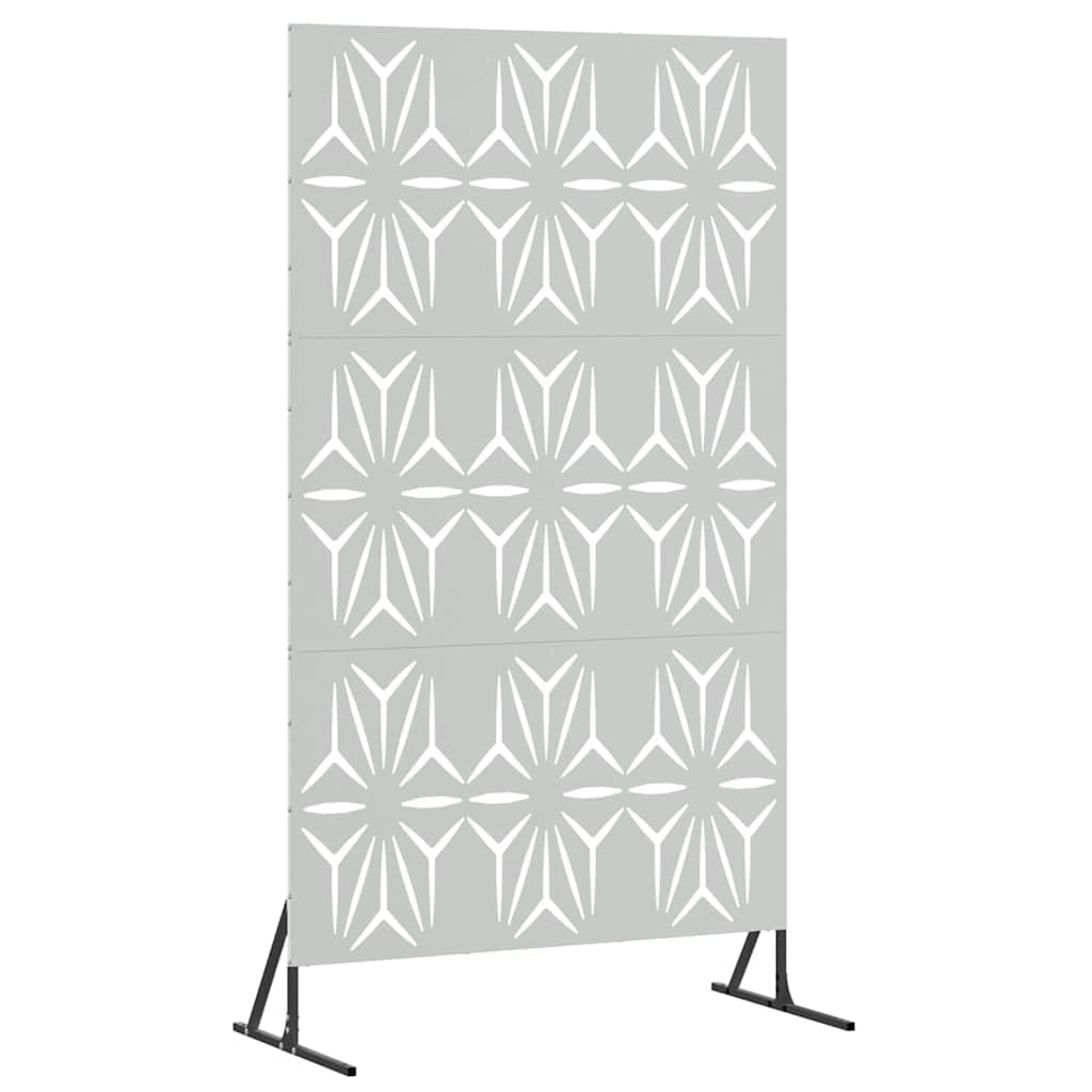 Grey Steel Garden Privacy Screen 100 x 50 x 180 cm Modern Outdoor Fence Panel for Terrace Balcony Windbreak Decorative Room Divider Durable Easy Assembly