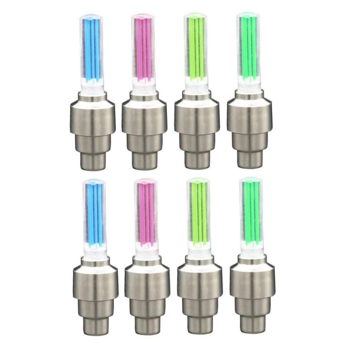 SUPVOX 8 Pack Bike Tire Wheel Light Waterproof Wheel Cap for Mountain Bike/Road Bike/Ordinary Bike Auto On/Off Shockproof Plastic Construction Waterproof Led Light Stick Random