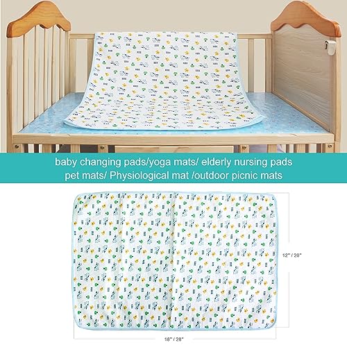 Image of MUMMAMIA Soft Cotton Baby Waterproof & Breathable Nappy /Diaper Changing Mat - Washable and Reusable- Waterproof & Breathable (20*28 inch) Pack of 2