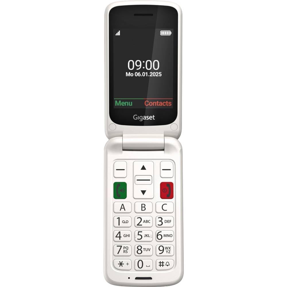 Gigaset GL595 Téléphone Portable à Rabat – Facile à Utiliser pour Les Personnes âgées, Grandes Touches et Bouton d'appel d'urgence SOS – Résistant à la poussière et aux éclaboussures – Classe de