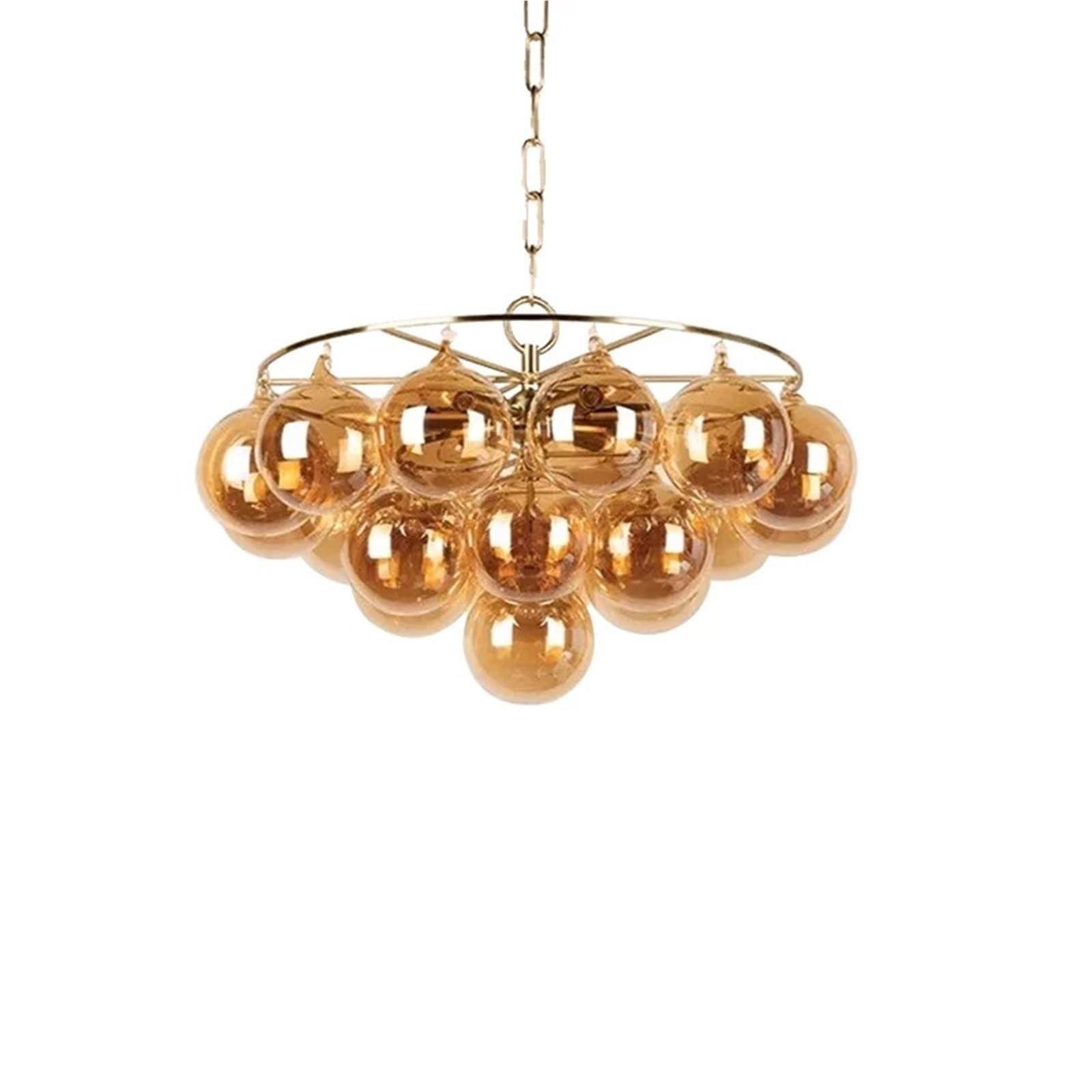 KXEcoLife Modern LED Ceiling Glass Chandelier for Dining Room, Round Living Dimmable