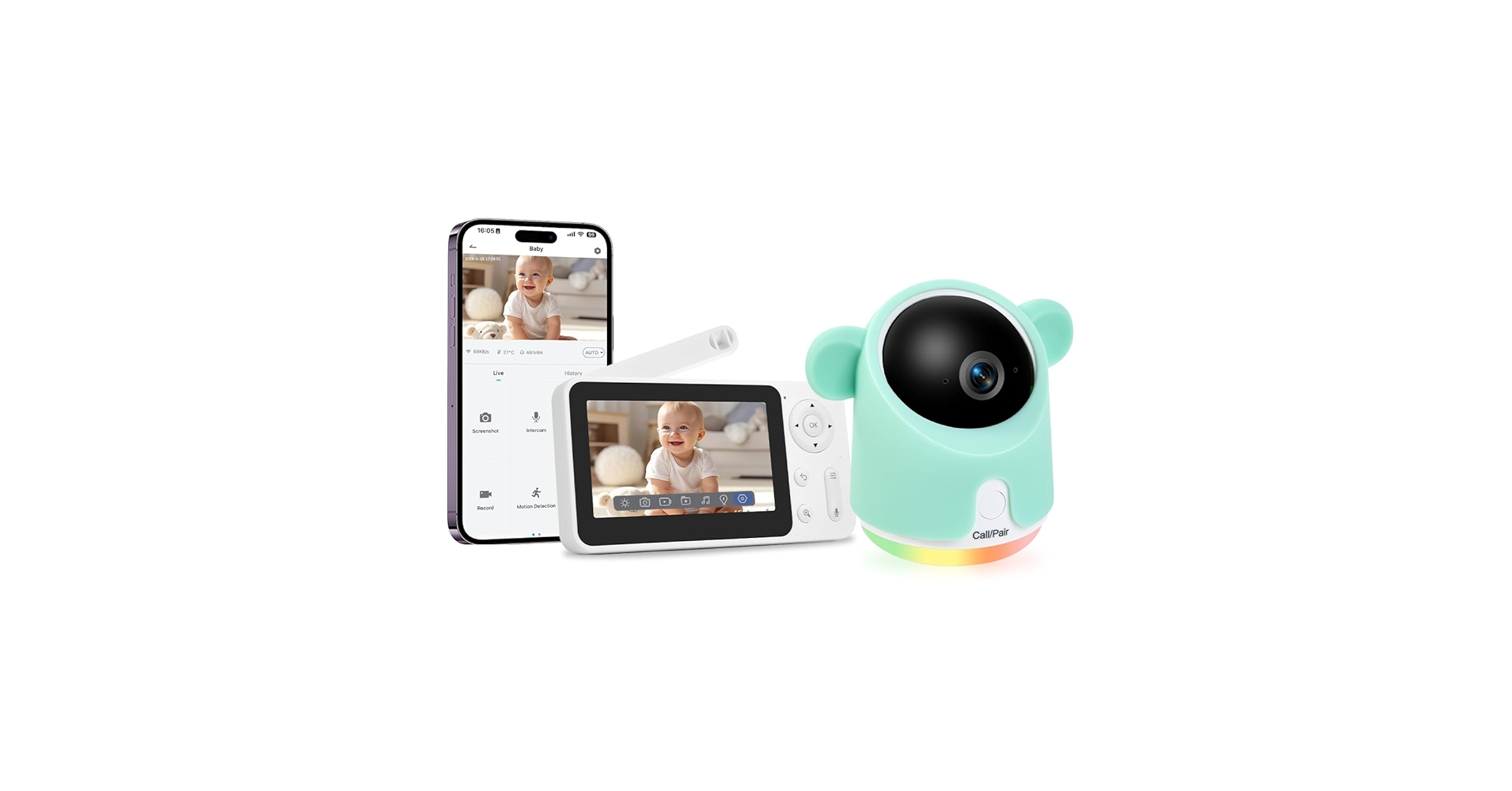 babyl live at 幕張 Amazon.com: Babystar Baby Monitor with Camera and Audio