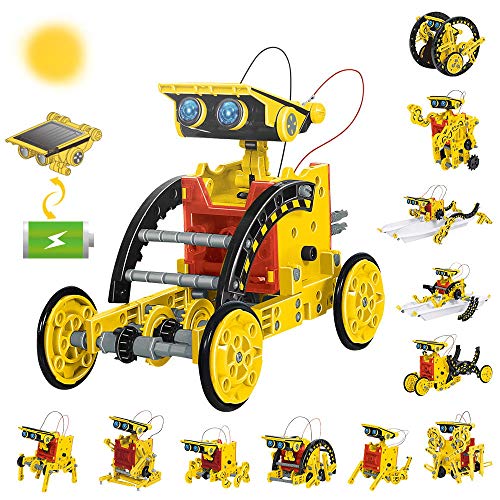 Limei Solar Robot Kit STEM Educational Toys 12-in-1 190 Pieces Solar Battery Powered by The Sun