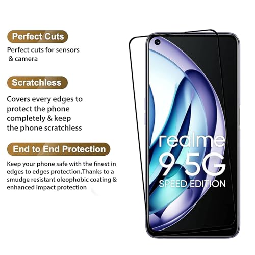 Image of RODMED HD Tempered Glass Screen Protector Compatible For Realme 9SE With Edge To Edge Coverage And Easy Installation Kit