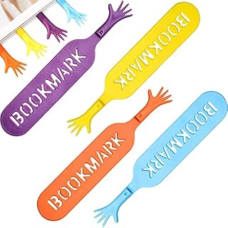 4PCS Bookmarks, 3D Hollow Cartoon Bookmark, Funny Help Me Book Mark Pad Assorted Colors, Novelty Finger Book Marker for Kids Children Students Readers Readers Stationary Gift School Office Supply