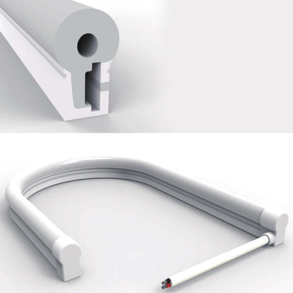 5M/16.5ft Silicone LED Channel System for 10mm DIY LED Neon Rope Light Strip, 10x23mm Flexible Tube Housing Profile, New LED Aluminum Extrusion Substitutes Waterproof IP67