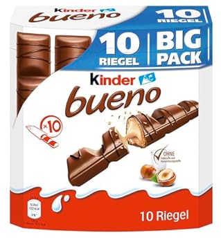kinder bueno Big Pack Schokoriegel mit knuspriger Waffel feiner Milch-Haselnuss-Cremeund zarter Vollmilchschokolade 1 Grosspa
