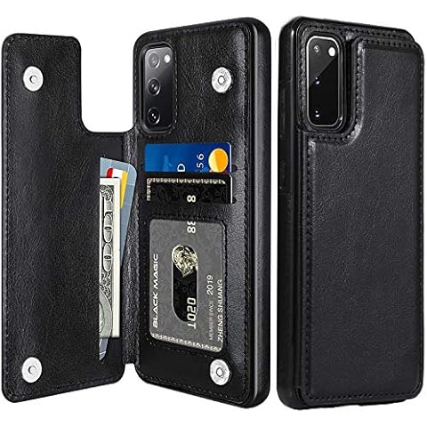 EatronChoi Case for samsung Galaxy S20 FE 4G/5g, Luxury PU Leather Case with [Two Magnetic Clasp] [Card Slots] Stand Function Durable Soft TPU Case Back Wallet Flip Cover for Galaxy S20 FE Cover