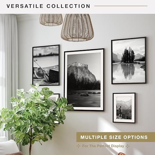 Image of MCS Everline Poster Frame, 28x40 Matted to 24x36, Black | Matted Poster Frame For Photos & Art Prints, 28x40 Inch Outer, 24x36 Inch Picture Window, Black Finish, 1-Pack