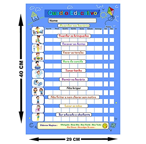 Quadro do Incentivo de Metal Semanal 40x29cm + Caneta