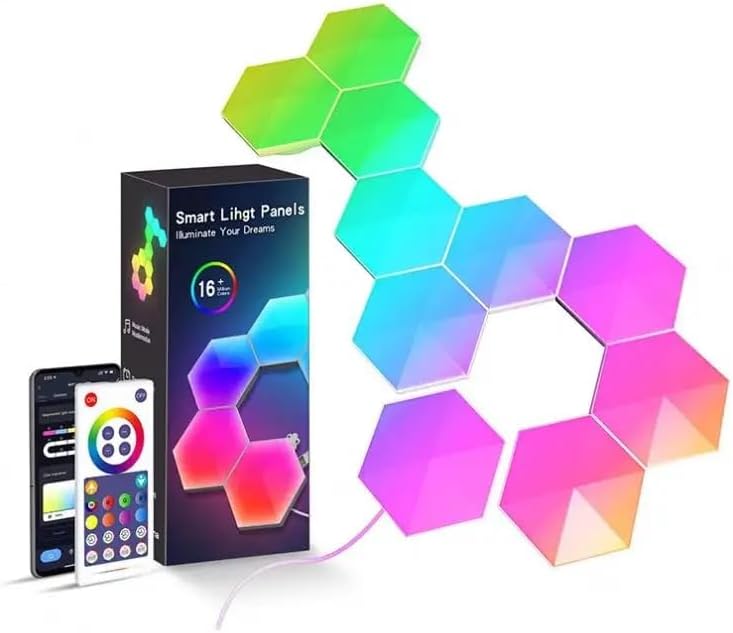 Luces LED Hexagonales Inteligentes De Pared Con Aplicación Y Control ...