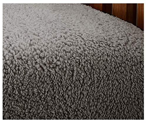 Glamptex Deep 30CM Teddy Bear Fur Sherpa Fleece Fitted Sheet, Single Double King Super (Charcoal Grey, Single) - Image 2