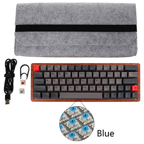 LALALA 1Set Portable GK64 Teclado mecánico para Juegos Interruptor óptico RGB LED Teclado retroiluminado con Cable Tapa de la tecla de sublimación térmica para PC Mac