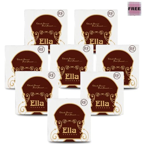 Ella 1 Ply Tissue Paper Napkins - Pack of 8 (100 Pulls Per Pack 800 Sheets) (B0CXPZFSMQ) Amazon Price History, Amazon Price Tracker