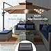 Best Choice Products 10x10ft Cantilever Patio Umbrella w/Base Included, Solar LED Lights 360 Rotation Large Offset Hanging Outdoor Shade for Deck Pool Backyard w/Stand – Deep Taupe