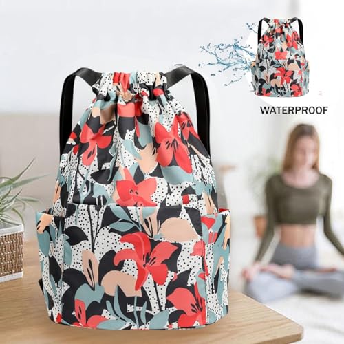 Image of MOCA Drawstring Gym Sports Backpack Lightweight Multipurpose Daypack Travel School College Daily Storage Carry Suitable Men Women Kids Adults Fitness Accessory