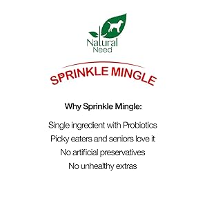 Sprinkle Mingle – All Pure, Grass-Fed & Free-Vary, 100% Lamb Tripe Topper with Probiotics for Canine Meals, 3.5oz