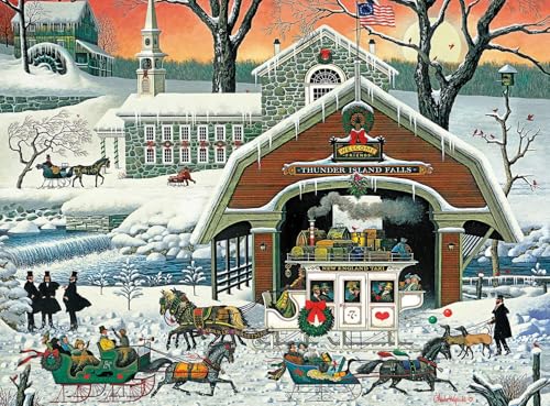 Buffalo Games - 1000 Piece Jigsaw Puzzle - Charles Wysocki TWAS' The Twilight Before Christmas - Challenging Holiday Scene Puzzles for Families and...