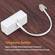 Zwei-Wege-Telefonsteckdosen-Adapter Splitter Kabel RJ11 6P4C Telefonwandadapter und Trenner Stecker auf 2 Buchsen Konverter für Festnetz (weiß, 2 Stück)