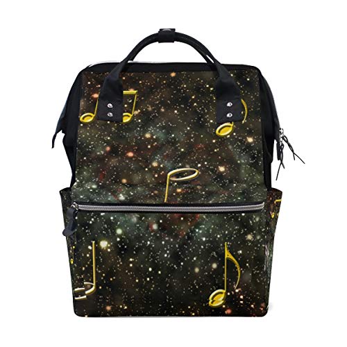 zaino da viaggio in tela con note musicali