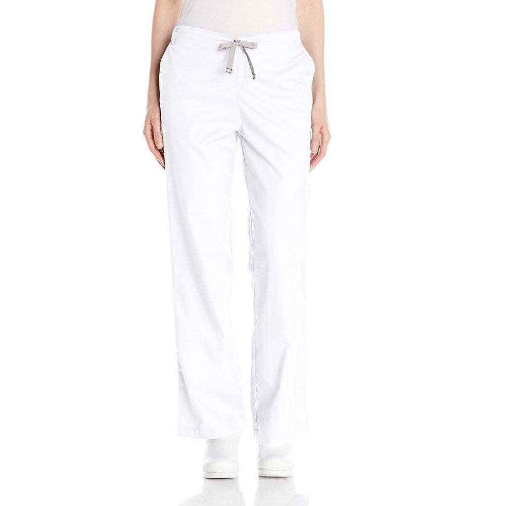 WonderWink Women's Plus-Size Wonderwork Flare Leg Scrub Pant, White, 4X-Large