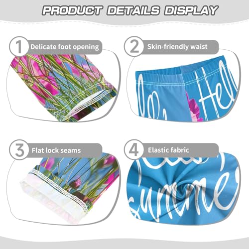 Bolaz Toddler Girls Leggings Printed Yoga Pants Leggings Pink and Purple Flowers for Kids3