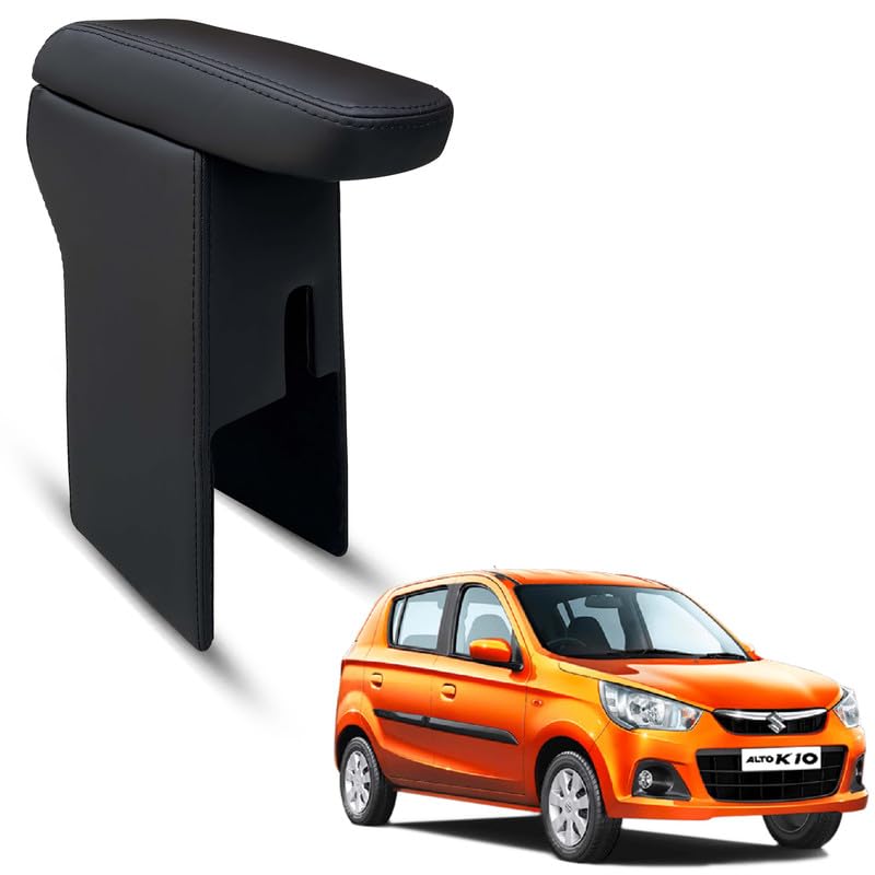Carigiri Premium Finish Car Armrest with Storage Box And High Density Moulded Foam For Maruti Suzuki Alto K10 (Models-2014-2020)(Black Seam,Nappa Leatherette)-picture-23