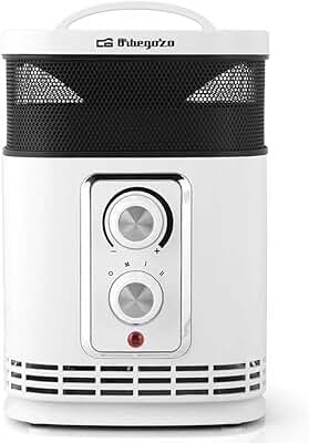 Orbegozo CR 6025 - Calefactor cerámico 360 con función ventilador, 1500W de potencia, 2 niveles de funcionamiento