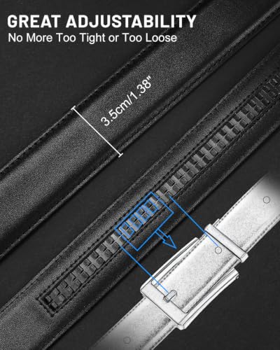 Image of BELTROAD Ratchet Belt Strap for Men Leather Belts Without Buckle | Only 1 3 /8 inch Replacement Belt Strap for 1.5 inch Buckle Men's Adjustable Leather Ratchet Belt for Jeans Pants Dress Casual Gifts