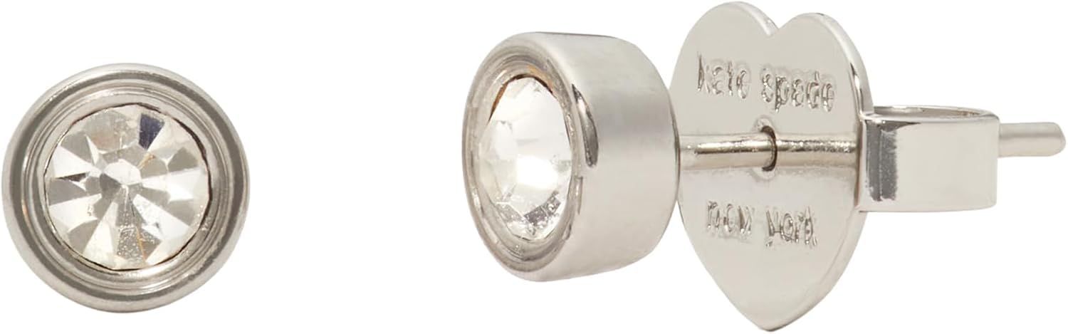 Kate Spade New York Set con bracciale rigido e orencchini a lobo in pietra, trasparente/argento
