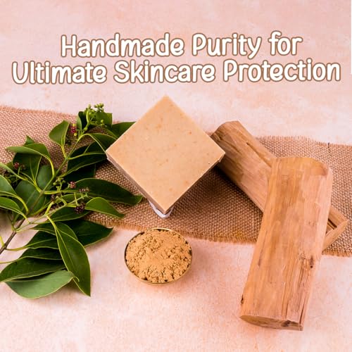 Image of Hand made Solid Premium Sandalwood soap, Luxury Sandalwood soap bar, Cold process natural organic soap - (100 grams)