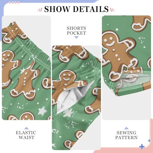 Boys' Pants Star Gingerbread Man Green Long Bottoms Jogger Pants Elastic Waist Trousers with Pockets S-XL4