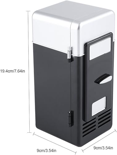 Miniatura 2 de TOPINCN Mini refrigerador USB refrigerador latas de bebidas refrigerador y calentador para oficina, escritorio, hotel, hogar, automóvil (negro)
