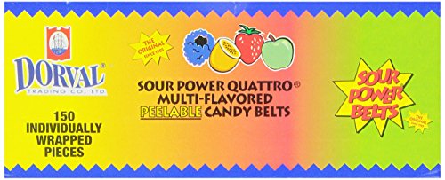 Sour Power Wrapped Belts, Quattro, Individually Wrapped Belts (Pack Of 150), 150 Count (Asinpposprme23311), 52.9 Ounce #TOP1