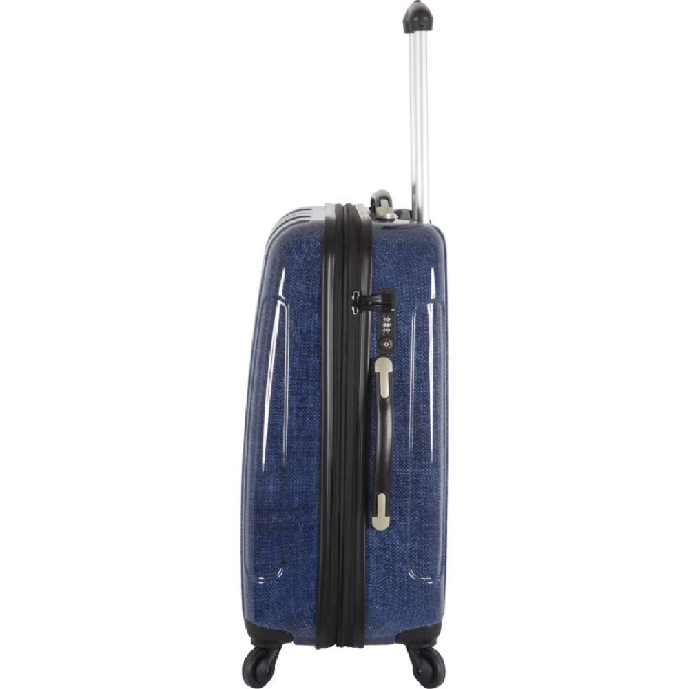 Valise Rigide en Polycarbonate 70 cm pour Long Séjour 4 Roues Multidirectionnelles Navy Jeans Bahamas