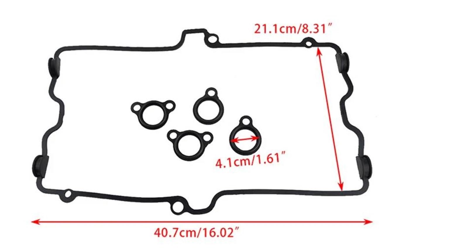 Gummi-Zylinderkopf-Ventildeckeldichtung für Suzuki GSF600 Für Bandit (1995–2000, 2001, 2002, 2003, 2004) schwarz GENERATOR