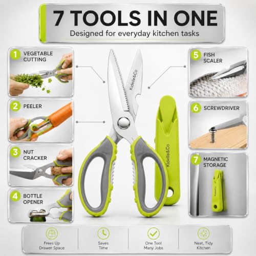 Image of 7-in-1 Multipurpose Kitchen Fish Cutting Scissor Stainless Steel