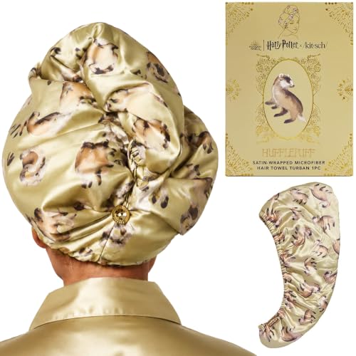 Kitsch x Harry Potter Microfiber Hair Towel Wrap for Women - Hufflepuff - image 1