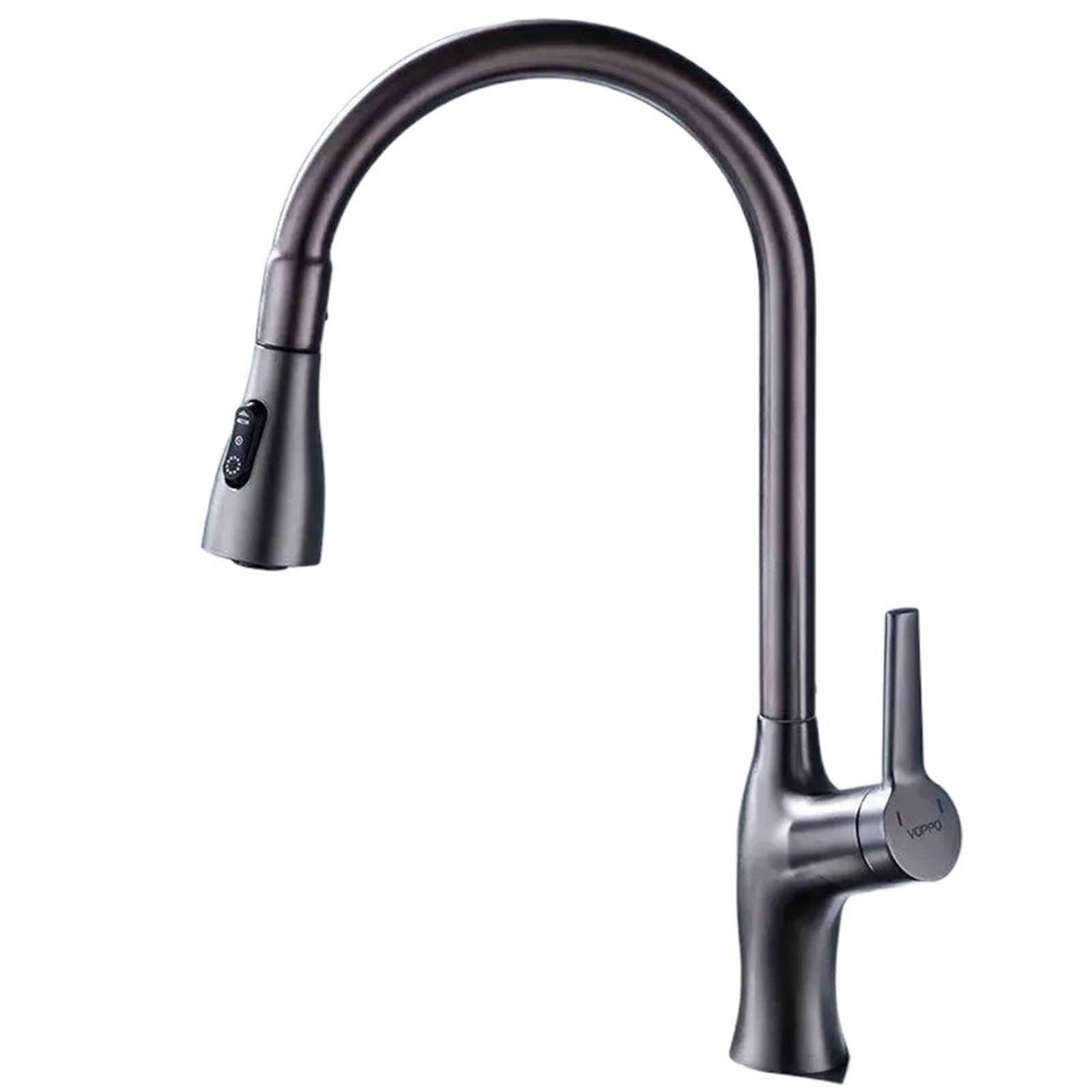 Rrypbovg B1-Grey Pull Out Faucet Kitchen Faucets Pull Out Mixer Taps Hot Cold Water Accessories Deck Mounted Stream Sprayer Cooking(,G1/2)