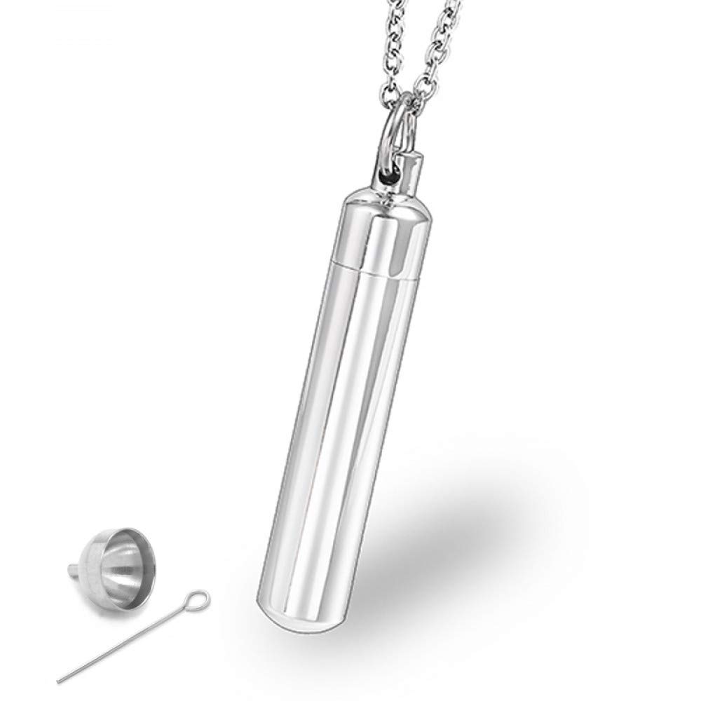 Buy Men'S Cylindrical Perfume Bottle Shaped Cremation Urn Vial Pendant