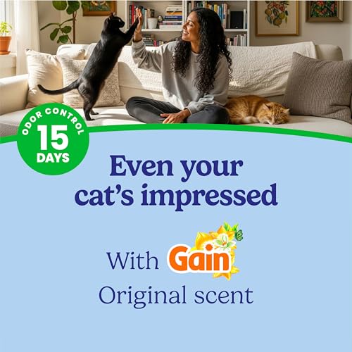 Image of Fresh Step Odor Shield Multi Cat Clumping Cat Litter With Febreze Freshness in Gain Scent, Low Dust, Odor Control with Ammonia Block Tech, Compatible in Automatic Litter Boxes, 14 lb.