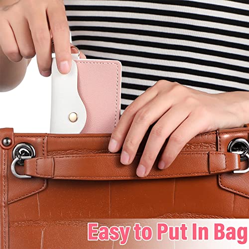 2 Pack Birth Control Pill Case Sleeve Packet Pu Leather Wallet Pill Holder 4.33 X 3 Inch Birth Control Pill Pouch With Key Ring For Pill Card Organizer (Pink, Blue) #TOP4