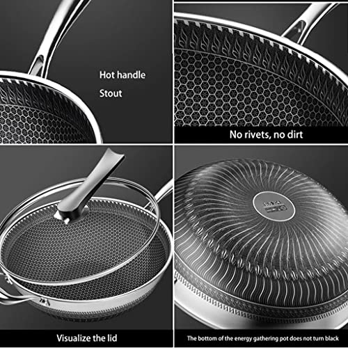 Sartén Wok de acero inoxidable con textura honeycomb miniatura 5